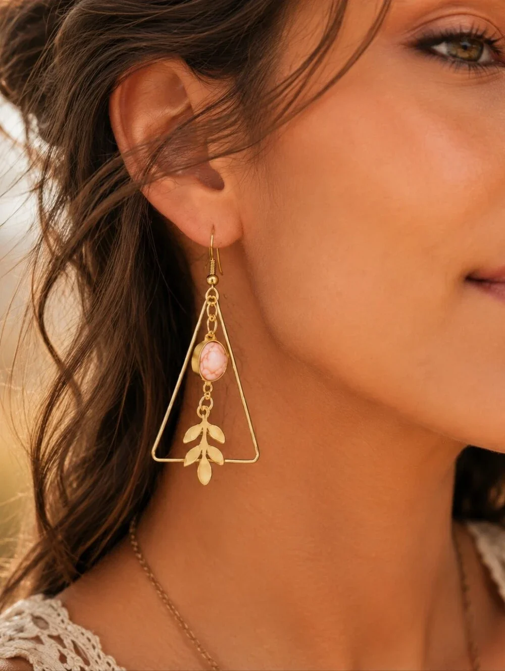 ANTHROPOLOGIE GRECIAN LEAF DROP EARRINGS